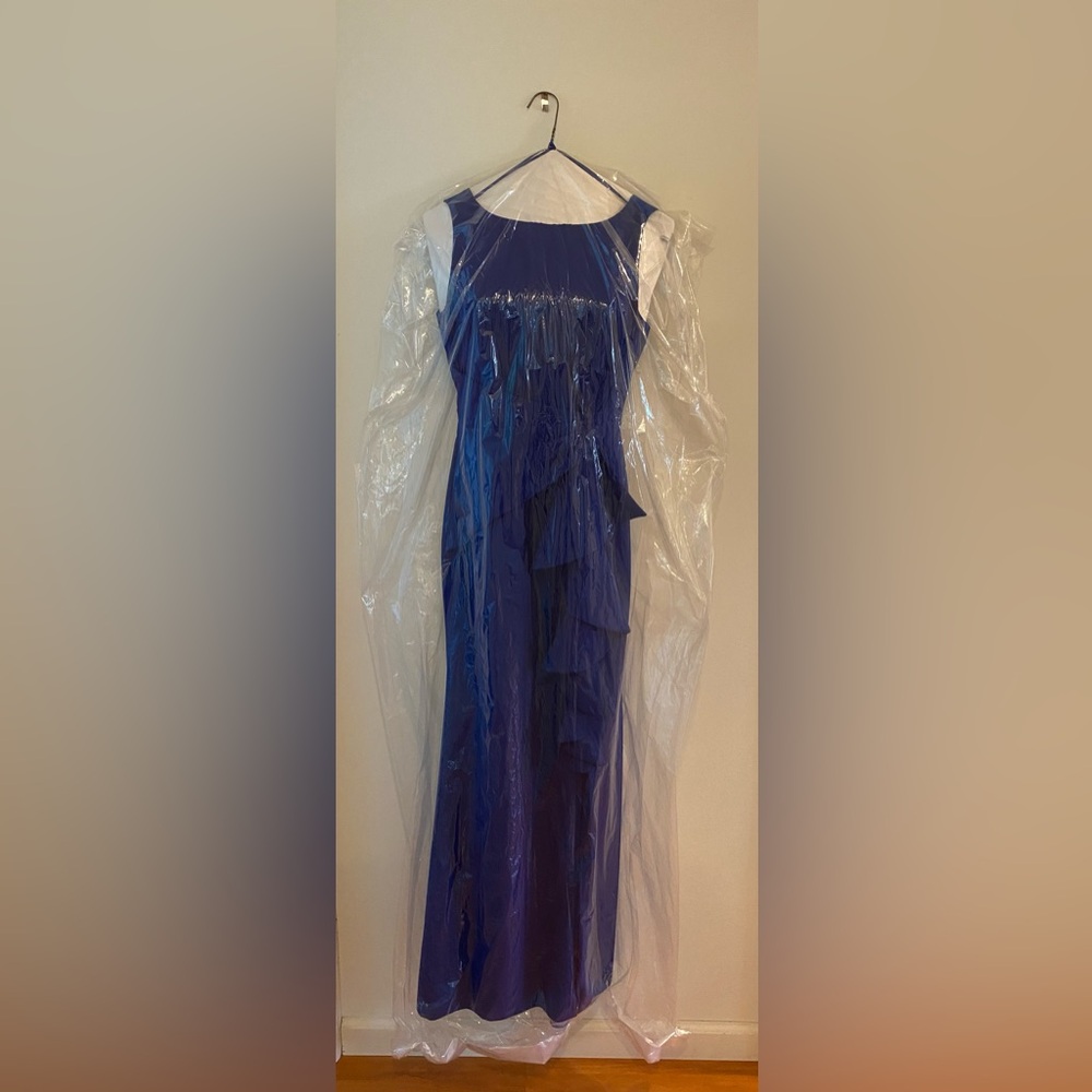 Classy Blue Ruffled Maxi Dress